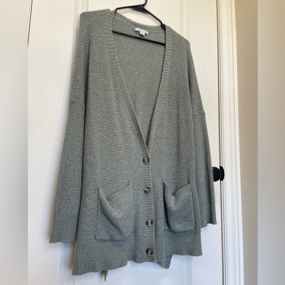 American Eagle Green Oversized Knit Cardigan - Size Medium